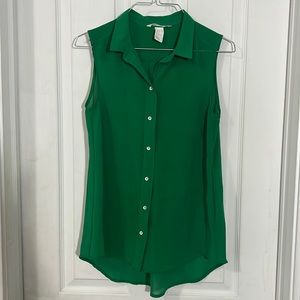 Green H&M button down blouse
